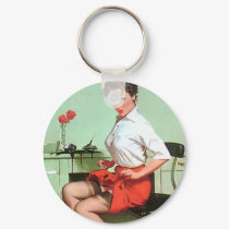 Pinup Secretary keychains by tnmpastperfect Pinup Secretary keychains