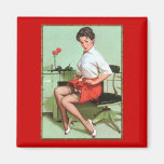 Pinup Secretary Refrigerator Magnets