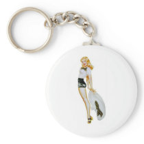 Pinup With Big Hat Key Chains