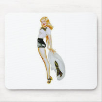 Pinup With Big Hat Mouse Pads
