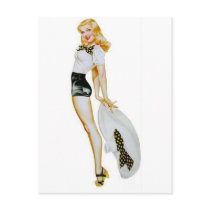 Pinup With Big Hat postcards