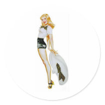 Pinup With Big Hat stickers by tnmpastperfect Pinup With Big Hat stickers