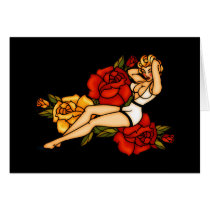 Pinup with Roses cards