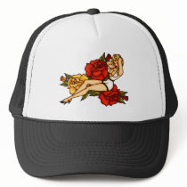 Pinup with Roses Mesh Hats