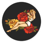 Pinup with Roses stickers