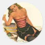 PinUpz Girl 11 Round Sticker