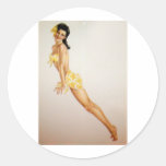 PinUpz Girl 7 Round Sticker