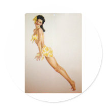 PinUpz Girl 7 Round Sticker