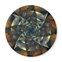 Pinwheel Abstract Art Round Magnet