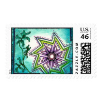 Pinwheel Flower Postage Stamps