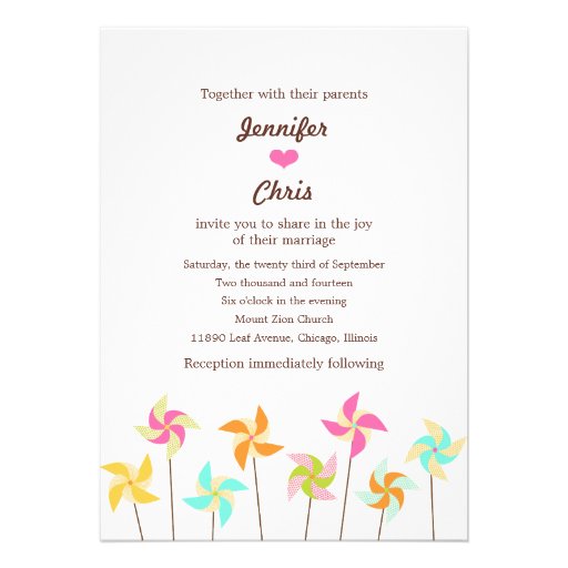 Pinwheel Picnic Wedding Invitation