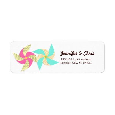 Pinwheel Wedding Address Return Address Labels