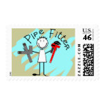 Pipe Fitter Stick Man Postage Stamp