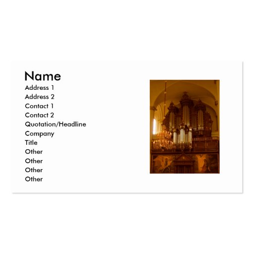 Pipe Organ business card (front side)