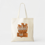 Pipe Organ, Church Organ Graphic Brown Canvas Bags
