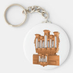 Pipe Organ, Church Organ Graphic Brown Key Chain