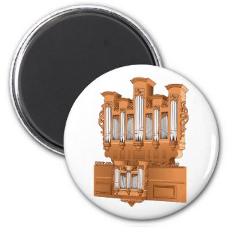 Pipe Organ, Church Organ Graphic Brown magnet