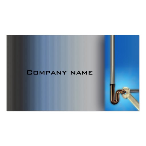 Pipe Repair Service Plumber Blue Business Card (front side)