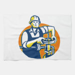 Pipefitter Oil Worker Tighten Pipe Valve Hand Towel Pipefitter Oil Worker Tighten Pipe Valve Hand Towel