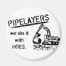 Pipelayer w/ girl sitting on pipe magnet