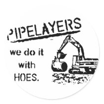 Pipelayer w/ girl sitting on pipe stickers