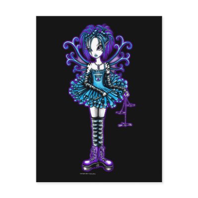 Piper" Postcard Goth Dragonfly Fae
