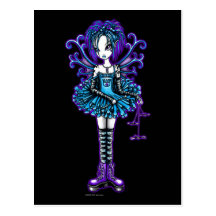 "Piper" Postcard Goth Dragonfly Fae