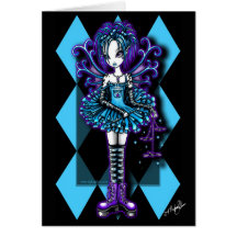 "Piper" Teal Dragonfly Fae Greeting Card