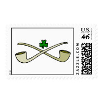 Pipes and shamrock stamp