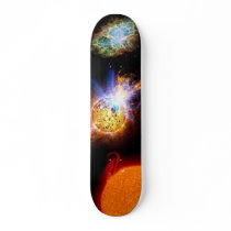 Pipsqueak Star Flare, stunning prominence erupt... skateboards