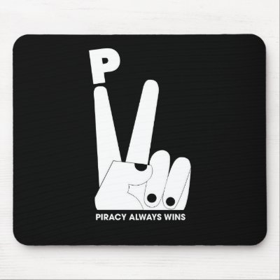 piracy always wins mouse mat by angelofoundation