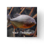 Piranha - Brown Fish Badge Name Tag