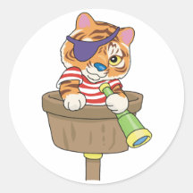 Pirata del gato pegatinas redondas