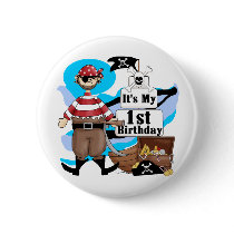 Pirate 1st Birthday T-shirts and Gifts Pin