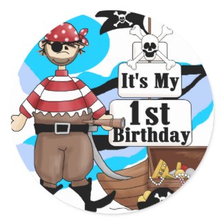 Pirate 1st Birthday T-shirts and Gifts sticker