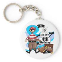 Pirate 4th Birthday Tshirts and Gifts Key Chains