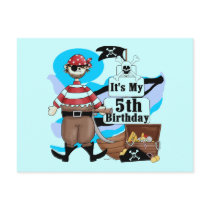 Pirate 5th Birthday Tshirts and Gifts Post Cards