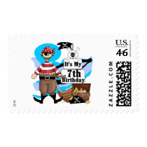 Pirate 7th Birthday Tshirts and Gifts Postage Stamps