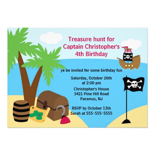 Pirate Ahoy Mates Birthday Party Invitation