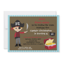 Pirate Ahoy Mates Birthday Party Invitation Boy