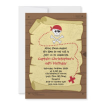 Pirate Ahoy Mates Boy Birthday Party Invitation