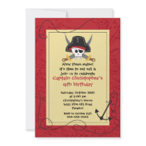 Pirate Ahoy Mates Boy Birthday Party Invitation