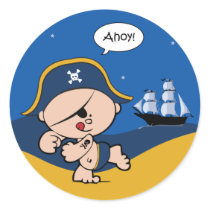 Pirate and Ship Sticker by mistyqe Pirate and Ship Sticker
