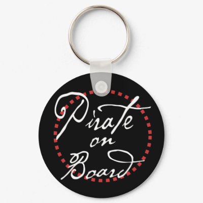 Pirate at the Wheel Keychain by imagefactory