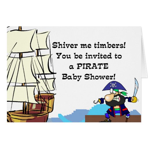 Pirate Baby Shower Invitation Cards