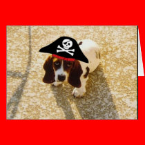 Pirate Bassett Hound Cards cards
