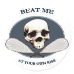 Pirate Beat Me Racquetball Round Stickers