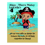 Pirate Birthday Party Invitation Post Card