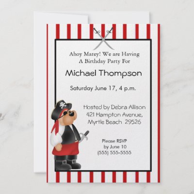 Pirate Party Invitations on Pirate Birthday Party Invitations From Zazzle Com