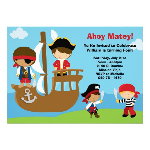 Pirate Birthday Party Invitations